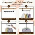 HOUSE DAY 10 Pack Space Saving Hangers, Black, Premium Smart Hanger | Space Saver Hanger Organizer, Closet Organizer and Storage for Dorm, Apartment, Dorm Room Essentials for Grouping Clothes - Image 3