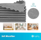 Orighty Microfiber Cleaning Cloth 5 Pack, Grey Cleaning Rags 12x11 inch - Image 2