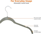 Amazon Basics Space Saving Slim Velvet Non-Slip Clothes Hangers for Closet Organization, Gray/Silver, 30-Pack - Image 5