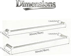 Towel Racks for Bathroom, NEWRAIN 30 inch Double Bath Towel Bar Wall Mounted, Stainless Steel Kitchen Towel Holder, Brushed Nickel Towel Rod Towel Rail Hange - Image 3