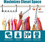 Wonder Hanger Max 30-Pack Space Saving Hangers, Reinforced Hooks Swivels 360°, Cascading Hanger, College Dorms & Storage Closet Organizer, Fully Assembled – Grey - Image 3