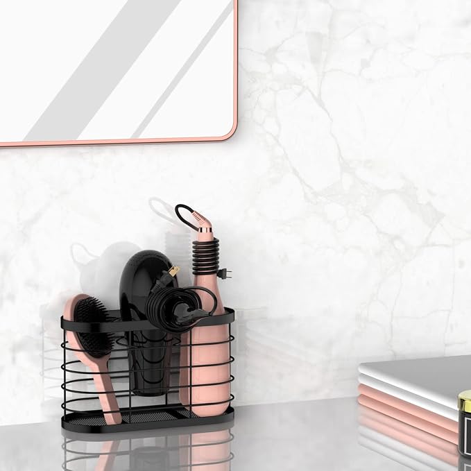 Hair dryer holder cabinet door 3 in 1 Hair tool organizer wall mount - Image 5