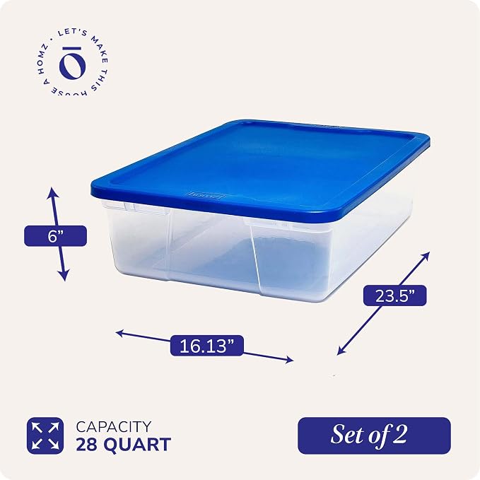 HOMZ Snaplock, Small Clear Plastic Storage Organizer Bins with Lids, 2 Pack | Stackable Container Set for Home, Office Shelves, Kitchen, Garage, and Bathroom Organization - Image 4