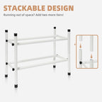 STORAGE MANIAC Expandable Shoe Rack, 4 Pairs Stackable Small Shoe Rack, Metal Adjustable Shoes Organizer for Closet, Entryway, Hallway, Garage, Front Door, Shoes Shelves, White 1 Tier - Image 5