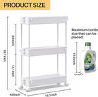 SPACEKEEPER Slim Rolling Storage Cart, 3 Tier Bathroom Cart Organizer,White - Image 2