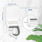 4 Pcs White Broom and Mop Holder Wall Mount Self-Adhesive Anti-Slip Gripper Cleaning Organizer Mop Handle Hanger Multi-Purpose Hook for Household, Home, Kitchen,Bathroom, Garden, Garage Storage - Image 2
