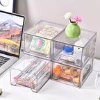Stebopum 8 Pack Stackable Makeup Organizer, 4.4'' Tall Acrylic Bathroom Makeup Organizer and Storage Drawer with Pull-out Handle, Clear Plastic Storage Bins for Vanity,Pantry,Desk,Undersink,Kitchen - Image 6