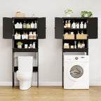 RRX Over The Toilet Storage Cabinet, Bathroom Above Organizer (Black) - Image 3