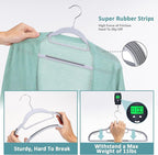50-Pack Plastic Clothes Hangers, Space Saver, Non Slip, 360° Swivel Hook, 0.2 Inches Slim, Sturdy Heavy Duty Coat, Durable Hangers for Suits, Light and Dark Gray - Image 4