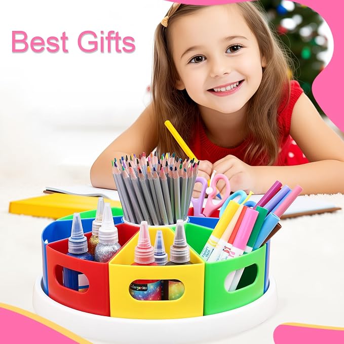 MeCids Rotating Desk Organizer Kids Art Supply Storage and Organization - Image 6