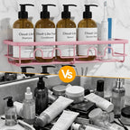 Adhesive Shower Caddy, Large Capacity Shower Racks for Inside Shower, No Drill Bathroom Shower Organizer and Storage, 2 Pack Pink Bathroom Shelves, Home Decor Rv Accessories, Apartment - Image 6