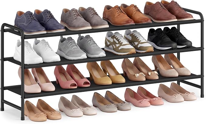 SONGMICS Long Shoe Rack, 3-Tier Shoe Organizer, Holds up to 20 Pairs by Unknown
