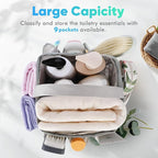 EUDELE 2 Pack Mesh Shower Caddy Portable for College Dorm Room Essentials, Shower Caddy Dorm with 9-Pocket Large Capacity,Shower Bag for Beach,Swimming,Gym All Black+All Grey - Image 3