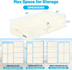 Under Bed Storage Container Bins 2 Pack, Low Profile Foldable Underbed Clothes Storage Organizer W/ Ultra Thick Fabric and Sturdy Bottom/Sides, Dual Zipper Storage Box for Dorm and Home 30x16x6.7" - Image 2