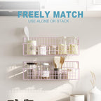 Spice Rack, 4-Pack Seasoning Organizer Wall Mounted for Kitchen Storage Organization, Metal Spice Holder Shelf for Cabinet, Pantry, Pink - Image 6