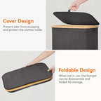 Lifewit 80L Laundry Basket with Lid, Clothes Hampers for Laundry with Bamboo Handles and 1 Removable Bag, Large Foldable Laundry Hamper for Bedroom, Bathroom, Dorm, Laundry Room, Dark Gray - Image 7