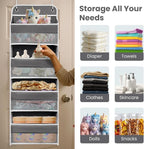 Over The Door Organizer 4 Shelves & 4 Side Pockets, Large Storage Rack - Image 6