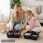 6 Pack 4 Compartment Classroom Caddy with Handle, Black - Image 6
