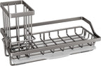 SWTYMIKI Sink Caddy Sponge Holder - Kitchen Sink Organizer with High Brush Holder for Countertop to Hold Dish Soaps and Sponges, Stainless Steel, Sand Nickel - Image 8