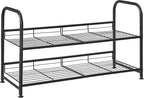 SONGMICS 2-Tier Stackable Metal Shoe Rack, Holds Up to 8 Pairs of Shoes | Shoe Organizer for Closet, Entryway, and Small Spaces, with Adjustable Slanted Shelves, Black, DAVIAN Collection ULMR065B01 by Unknown
