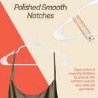 White Plastic Hangers 20 Pack– Heavy-Duty Plastic Hangers Slim and Space-Saving, Durable and Lightweight PP with Non-Slip Shoulder Notches for Slip Dresses, Suits, Jackets & Camisoles - Image 6
