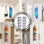 Hat Organizer for Baseball Caps 2Pack, Hat Rack for Wall with Strong Adhesive Hold up to 20 Hats, Hat Hanger Holder Display for Door Closet, Cap Organizer Storage Multilayer Two Mounting Option(Grey) - Image 6