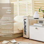 DOKEHOM 25" Slim Rolling Laundry Basket Hamper, Narrow on Wheels, Beige - Image 2