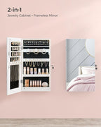SONGMICS Lockable Jewelry Cabinet Armoire with Mirror, Wall-Mounted - Image 3