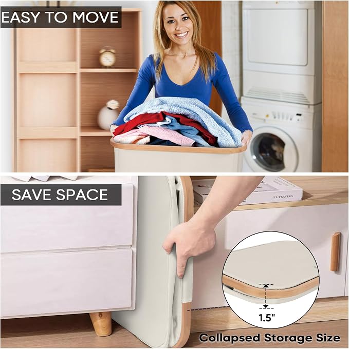 BALEINE 140L Laundry Hamper with Lid, Large Laundry Basket Bin - Image 5