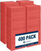 Orighty Microfiber Cleaning Cloth, 400 Pack Highly Absorbent Cleaning Rags, Household Cleaning Supplies, Reusable Microfiber Towels Lint Free Cloths for House, Kitchen, Car Care, 12x11 inch, Red by AllRightinOrighty