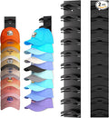 Hat Organizer for Baseball Caps 2Pack, Hat Rack for Wall with Strong Adhesive Hold up to 20 Hats, Hat Hanger Holder Display for Door Closet, Cap Organizer Storage Multilayer Two Mounting Option(Black) by Houoisheck