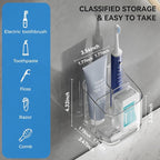 3 Slots Detachable Toothbrush Holders Wall Mounted for Bathrooms - Image 5