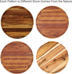 21" Acacia Wood Lazy Susan Organizer Kitchen Turntable for Cabinet Pantry Table Organization - Image 2