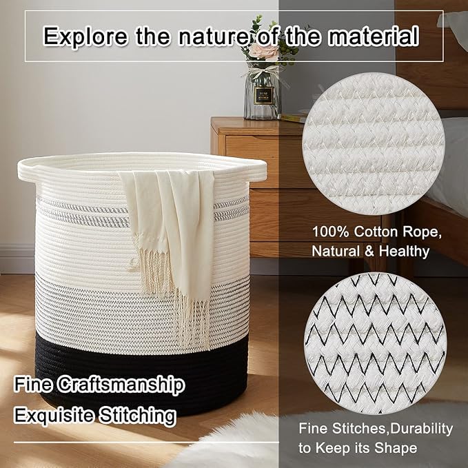 OIAHOMY 80L Laundry Basket Laundry Hamper Nursery Hamper Gradient Dark - Image 7