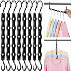 HOUSE DAY Closet Organizers and Storage 8 Pack - Black, Saving Closet Space | Space Saver Hanger Organizer, Closet Organization for Dorm, Apartment, Dorm Room Essentials for Grouping Clothes by HOUSEDAY