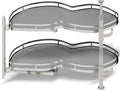 Blind Corner Cabinet Pull Out Organizer, Soft Close Swing Left Pull Out Cabinet Organizer 30inch, Corner Cabinet Lazy Susan for Cabinet Blind Shelf, 2 Tiers Tray, Adjustable Height by Kinchoix