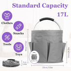 2Pcs 17L Foldable Cleaning Caddy Tote with Handle for Camping, Dark Gray - Image 2