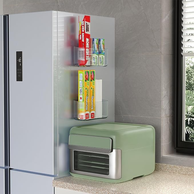 MaraFansie 4 Pack Over Cabinet Organizer Storage Lid Organizer Caddy Space Saver No Drilling Adhesive Hook Over Door Organizer, Clear Gray - Image 5