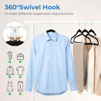 Smartor Black Velvet Hangers 50 Pack, Non Slip Space-Saving Clothes Hangers - Image 7
