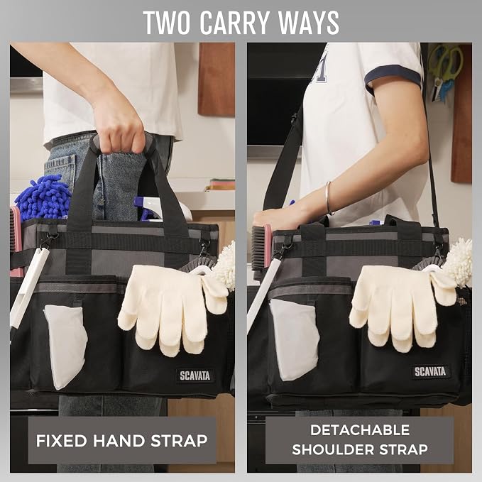SCAVATA Compact Wearable Cleaning Caddy with Handle & Shoulder Straps - Image 6