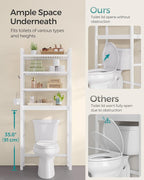 SONGMICS 4-Tier Bamboo Over The Toilet Storage, Adjustable Shelf, 72.8''H - Image 7