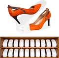 20 Pack Adjustable 50% Space-saving Shoe Slots Organizer, White by Yashong