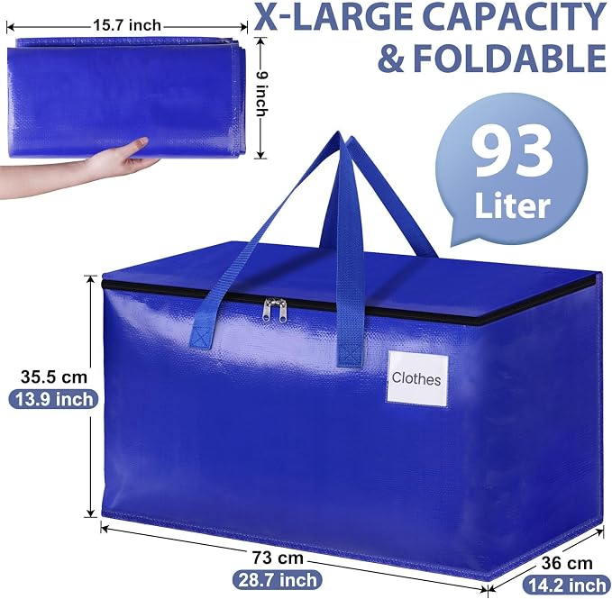 StorageRight Moving Bags, Moving Boxes, 93L 10-Pack Sotrage Bags, 4 Colors - Image 2