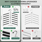 DOIOWN Clothes Hangers Space Saving: 6 Tier Coat Hanger Space Saving Hangers Non Slip Foam Padded Hanger, 3 Pack Black Metal Sweater T Shirt Hangers for Men Women, Closet Organizers and Storage - Image 3