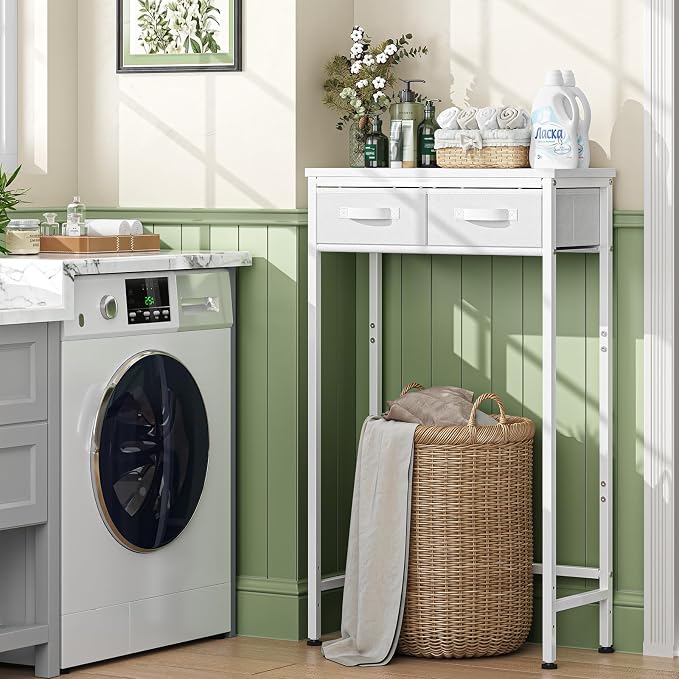 Simple Trending 2-Tier Over The Toilet Storage with 2 Fabric Drawers - Image 8
