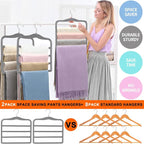 Closet Organizers and Storage, Magic Pants Hangers Space Saving, 4 Tiers Skirt Hangers, Jean Scarf Hangers, Closet Organizer Clothes Hangers, College Dorm Essentials Apartment Essentials-2 Pack - Image 4
