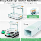 Kitstorack Under Sink Organizer, 2 Tier Under the Sink Storage, Slide out Pull out Cabinet Organizer Shelf, Metal Sliding Drawer for Kitchen Bathroom Pantry Closet Organization Rack, Blue, 2 Pack - Image 7