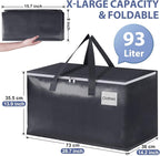 StorageRight Heavy Duty Moving Boxes-Moving Bags with Zipper, Reinforced Handles and Tag Pocket-Collapsible Moving Supplies-Totes for Storage Great for Moving, Storage and Travel 93L(Gray-6 Pack) - Image 2