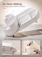 Booklov Rotating Makeup Organizer for Vanity Countertop, White - Image 3