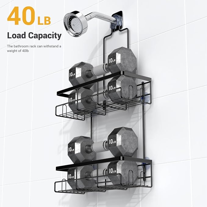 Hanging Shower Caddy Over Showerhead - Rustproof No Drill Shower Organizer - Image 4